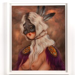 Brown and Purple Canine Painting Art